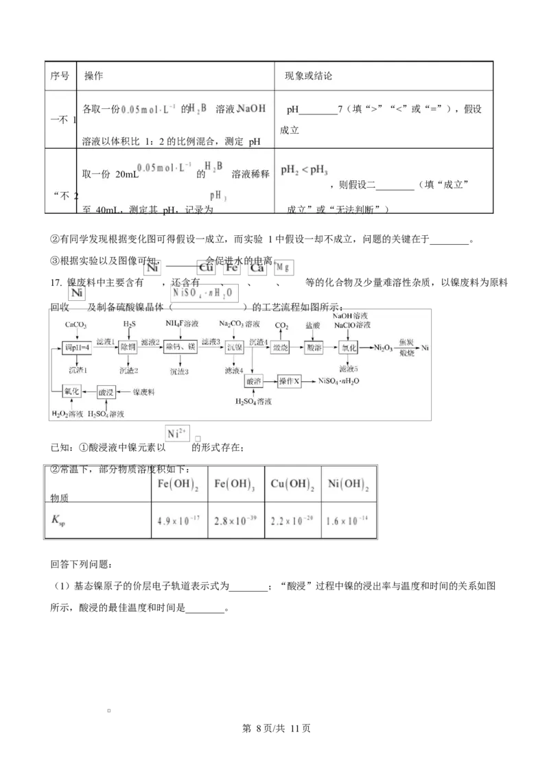 湖南省名校联盟2024-2025学年高二下学期开学质量检测化学试题（原卷版）_2024-2025高二（7-7月题库）_2025年03月试卷_0312湖南省名校联盟2024-2025学年高二下学期开学考试