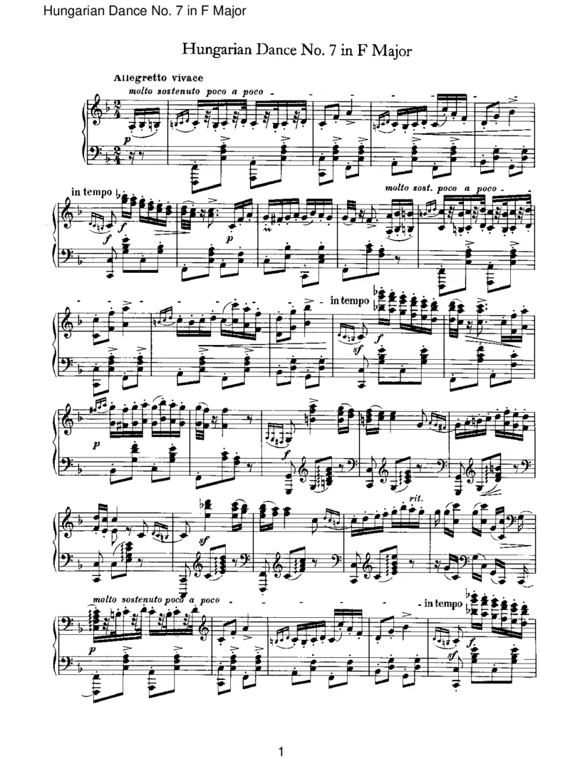 HungarianDanceNo.7inFMajor_一万首著名钢琴曲谱哈农贝多芬合集视频教学电子版高清无水印可打印_1古典钢琴知名音乐家谱_勃拉姆斯钢琴谱全集_IV.HungarianDancesforSoloPiano