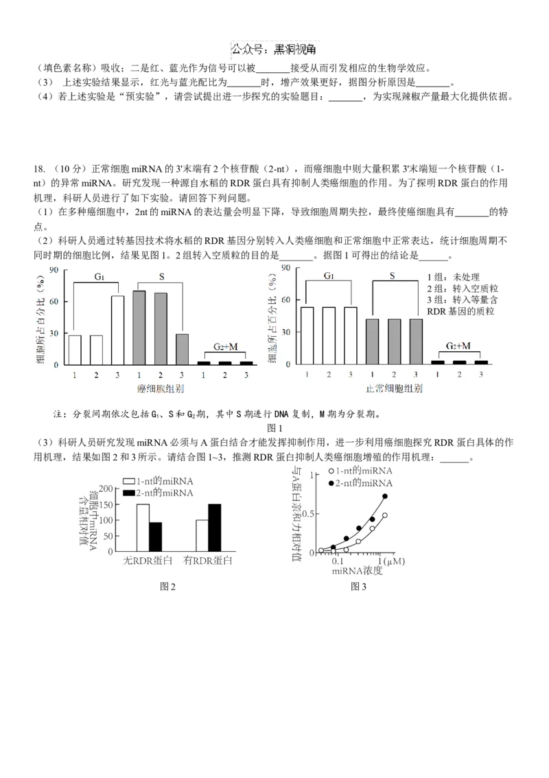 广东省华南师范大学附属中学2024-2025学年高三上学期11月综合测试（二）生物Word版含答案_2024-2025高三（6-6月题库）_2024年11月试卷