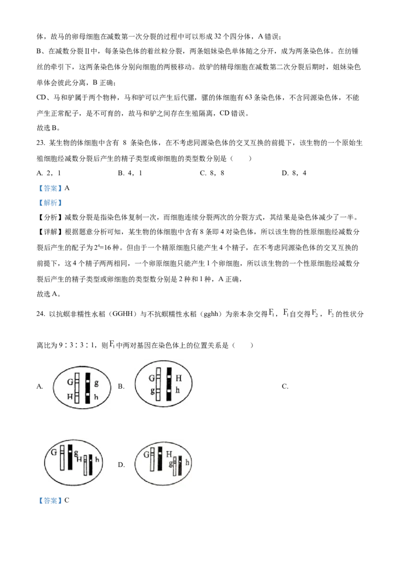 江苏省徐州市铜山区2024-2025学年高二上学期11月期中调研生物试题Word版含解析_2024-2025高二（7-7月题库）_2024年12月试卷_1217江苏省徐州市铜山区2024-2025学年高二上学期11月期中考试