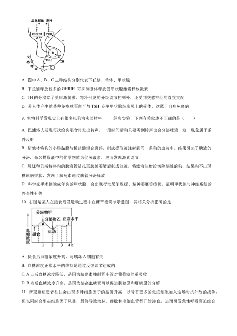 江苏省宿迁市2024-2025学年高二上学期11月期中生物试题Word版无答案_2024-2025高二（7-7月题库）_2024年12月试卷_1217江苏省宿迁市2024-2025学年高二上学期11月期中考试