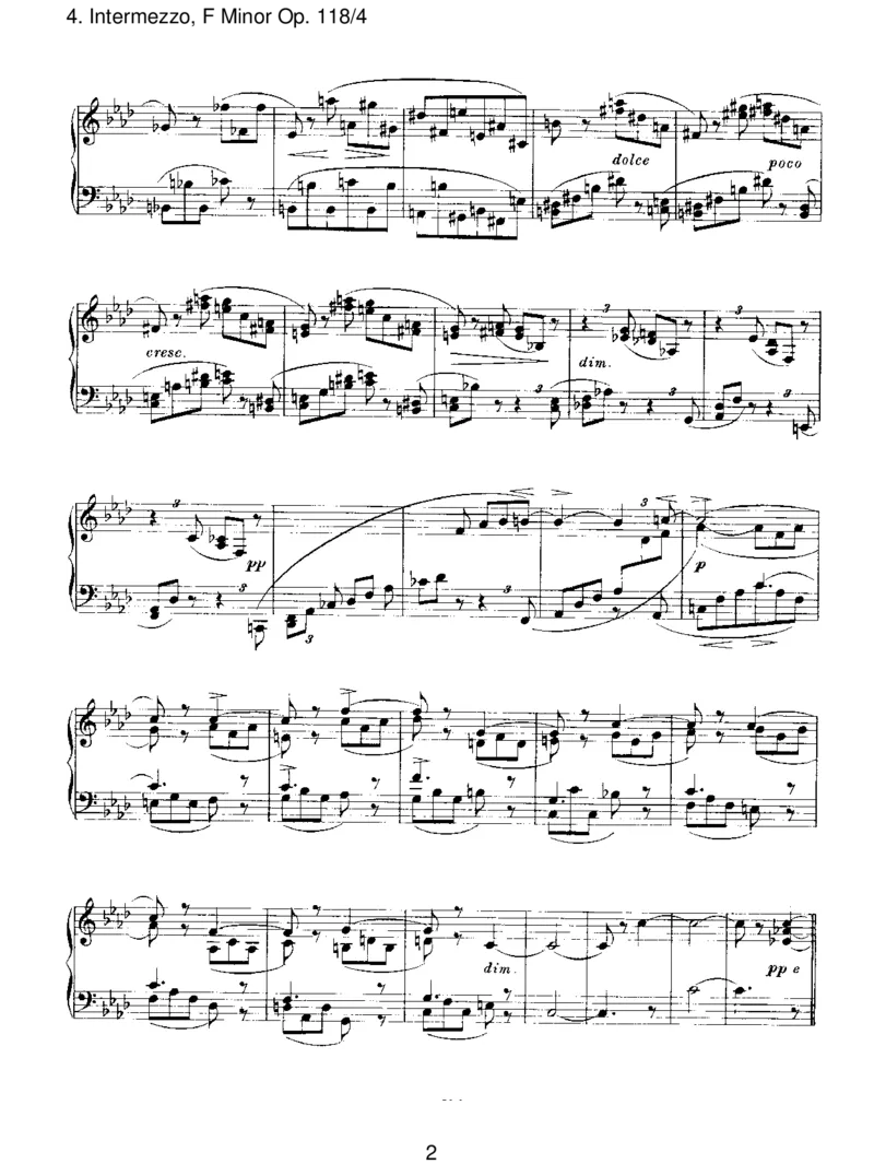 Intermezzo,FMinorOp.118_4_一万首著名钢琴曲谱哈农贝多芬合集视频教学电子版高清无水印可打印_1古典钢琴知名音乐家谱_勃拉姆斯钢琴谱全集_III.ShorterWorks_SixPianoPiecesOp.118