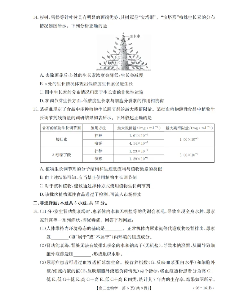 安徽省2025-2026学年高二上学期12月月考（26-161B）生物_2024-2025高二（7-7月题库）_2026年1月高二_260108金太阳&middot;安徽省2025-2026学年高二上学期12月月考（26-161B）（全）