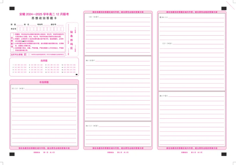 安徽省2024-2025学年高二上学期12月联考试题政治PDF版含解析_2024-2025高二（7-7月题库）_2025年01月试卷_0109安徽省2024-2025学年高二上学期12月联考试题