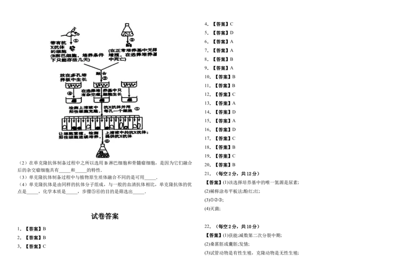 河南省周口市鹿邑县第二高级中学校2024-2025学年高二下学期4月月考生物学试题（含答案）_2024-2025高二（7-7月题库）_2025年04月试卷(1)
