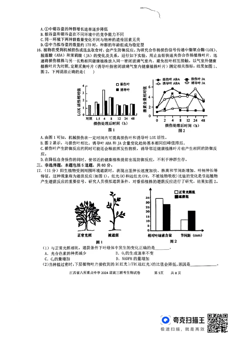 生物_2024年4月_01按日期_3号_2024届江西省八所重点中学高三下学期4月联考_2024届江西省八所重点中学高三下学期4月联考生物