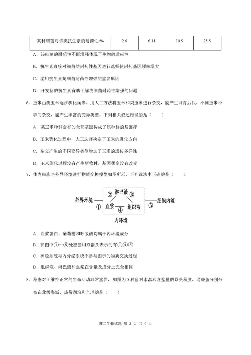 重庆市涪陵第一中学校2025-2026学年上学期高二第一次月考生物试题_2024-2025高二（7-7月题库）_2026年1月高二_260102重庆市涪陵第一中学校2025-2026学年高二上学期第一次月考（全）