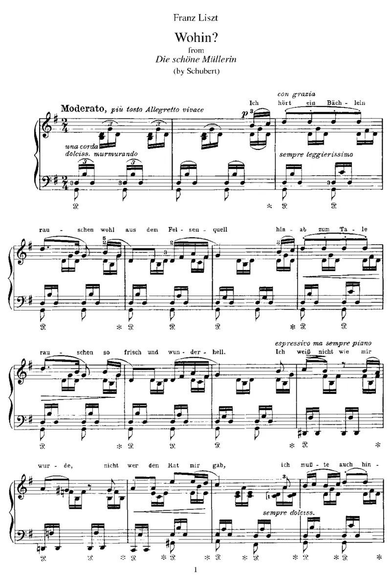 Wohin(Schubert)_一万首著名钢琴曲谱哈农贝多芬合集视频教学电子版高清无水印可打印_1古典钢琴知名音乐家谱_李斯特钢琴谱全集_改编舒伯特