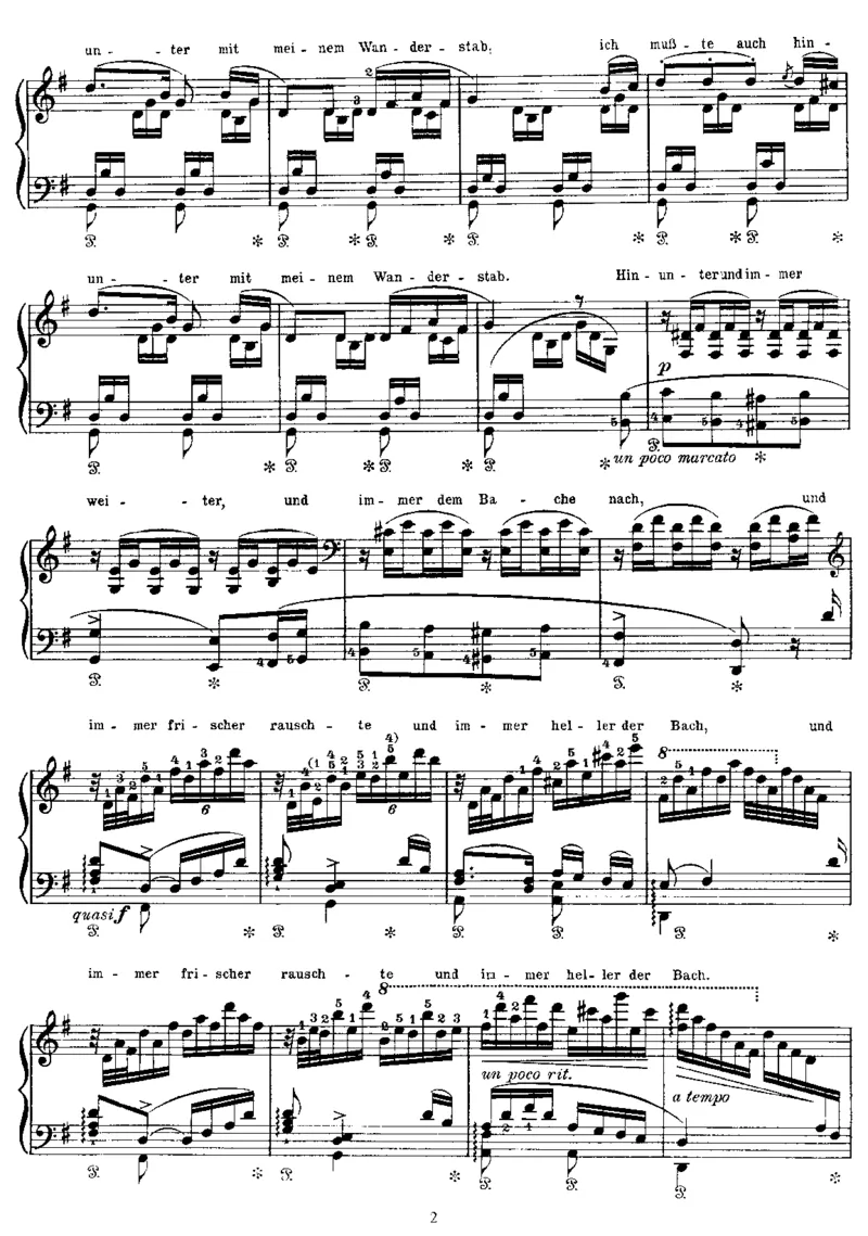 Wohin(Schubert)_一万首著名钢琴曲谱哈农贝多芬合集视频教学电子版高清无水印可打印_1古典钢琴知名音乐家谱_李斯特钢琴谱全集_改编舒伯特