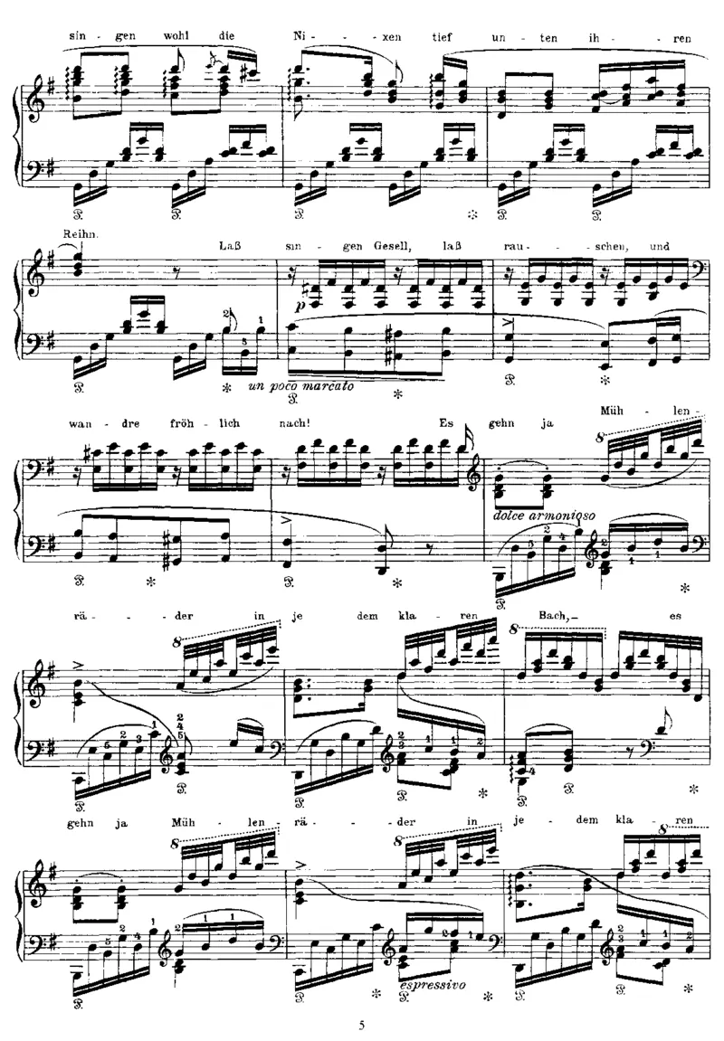 Wohin(Schubert)_一万首著名钢琴曲谱哈农贝多芬合集视频教学电子版高清无水印可打印_1古典钢琴知名音乐家谱_李斯特钢琴谱全集_改编舒伯特