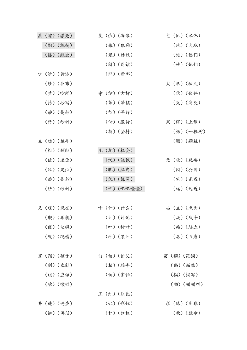 一年级下语文加部首,变新字,再组词。_小学1-6年级全部试卷_语文_一年级_3-6-2、小学一年级语文下册_3-6-2-2、练习题、作业、试题、试卷_部编（人教）版_专项练习