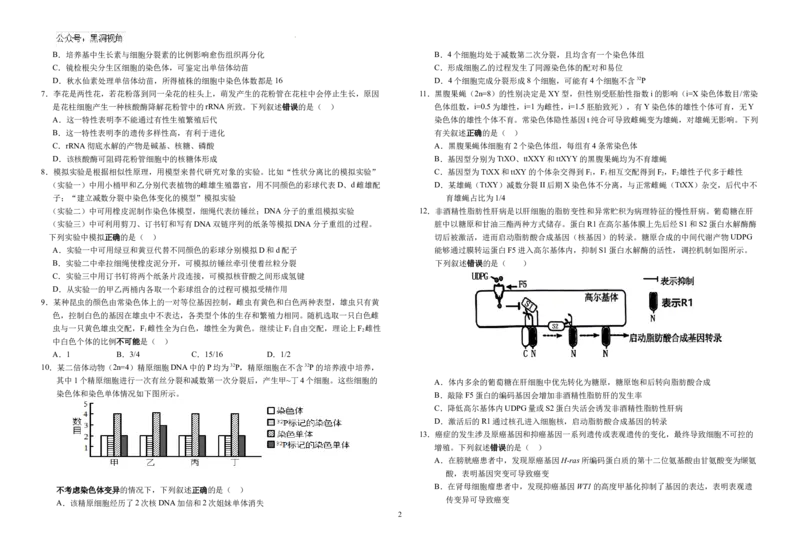 安徽省六安市金安区安徽省六安第一中学2024-2025学年高三上学期11月月考生物试题_2024-2026高三（6-6月题库）_2024年11月试卷_11052025安徽省六安第一中学高三上学期第三次月考