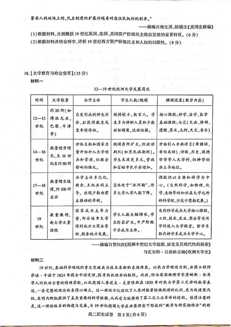 高二历史_2025年11月高二试卷_251112湖北武汉市部分重点中学2025-2026学年高二上学期期中联考（全）