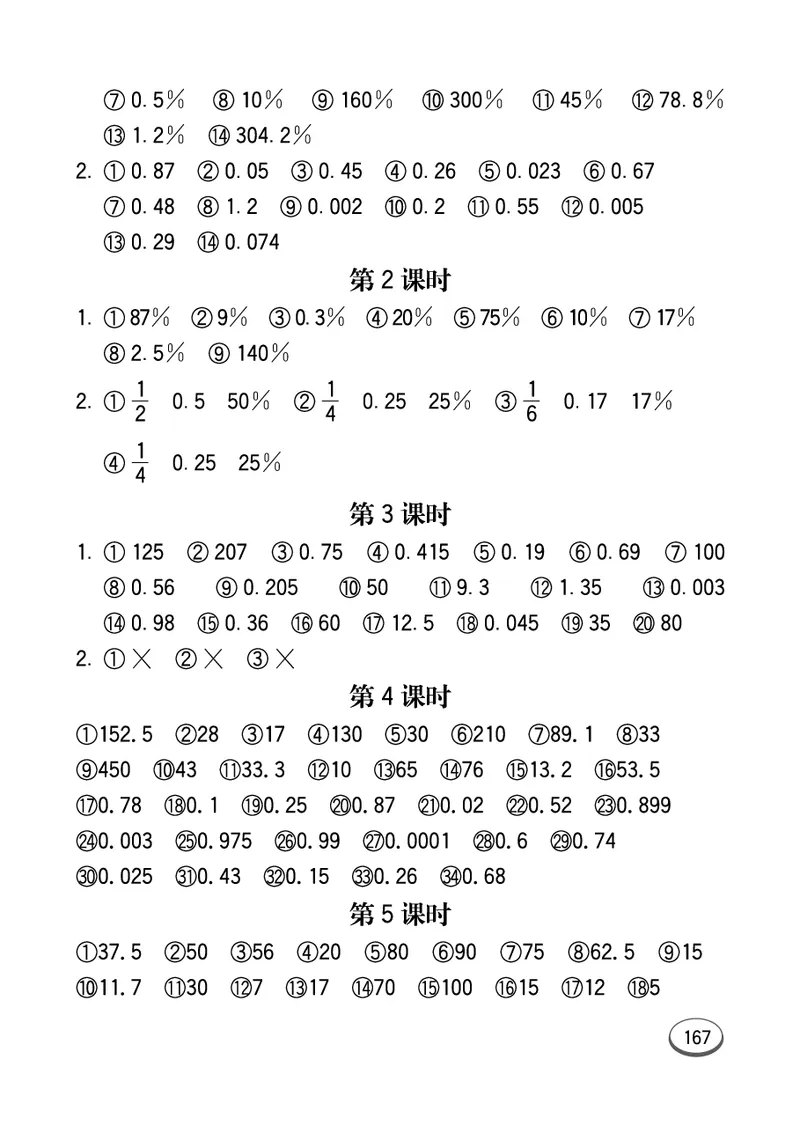 七彩口算青六三版6年级上册_小学1-6年级全部试卷_数学_六年级_3-11-3、小学六年级数学上册_3-11-3-2、练习题、作业、试题、试卷_青岛版_专项练习