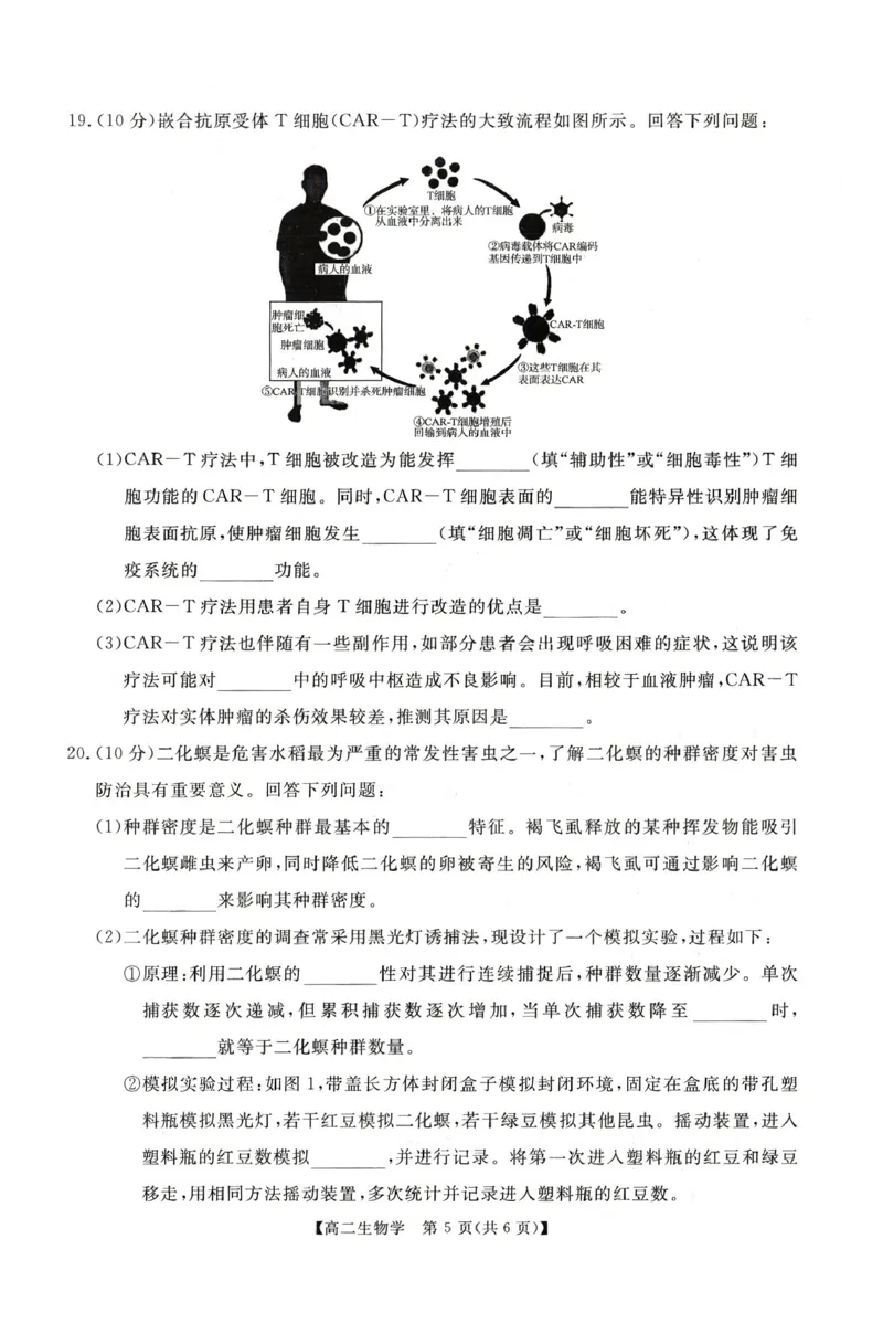 生物试题_2024-2025高二（7-7月题库）_2026年1月高二_260122河南省周口市重点高中2025-2026学年高二上学期1月月考（全）