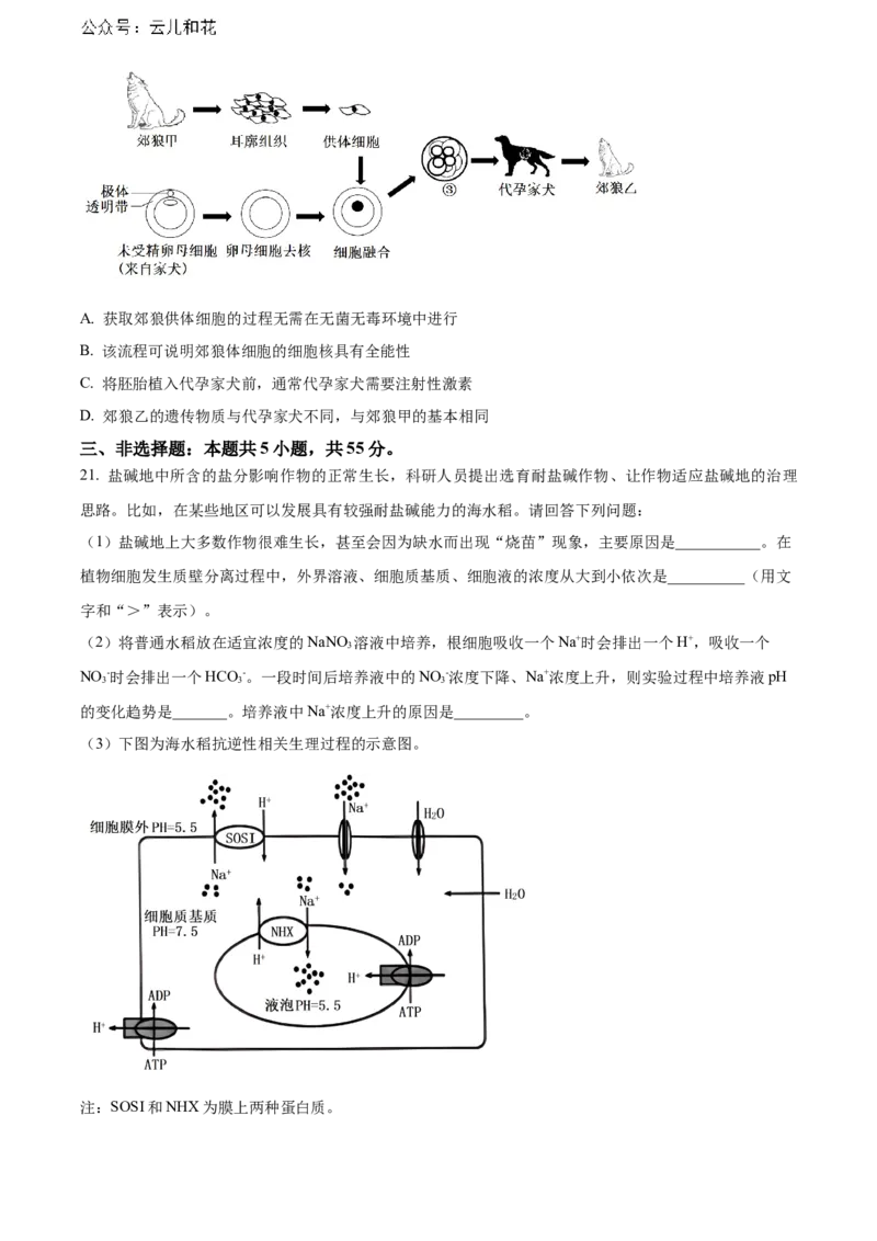辽宁省锦州市2023-2024学年高二下学期期末考试生物Word版含解析_2024-2025高二（7-7月题库）_2024年07月试卷_0730辽宁省锦州市2023-2024学年高二下学期期末考试