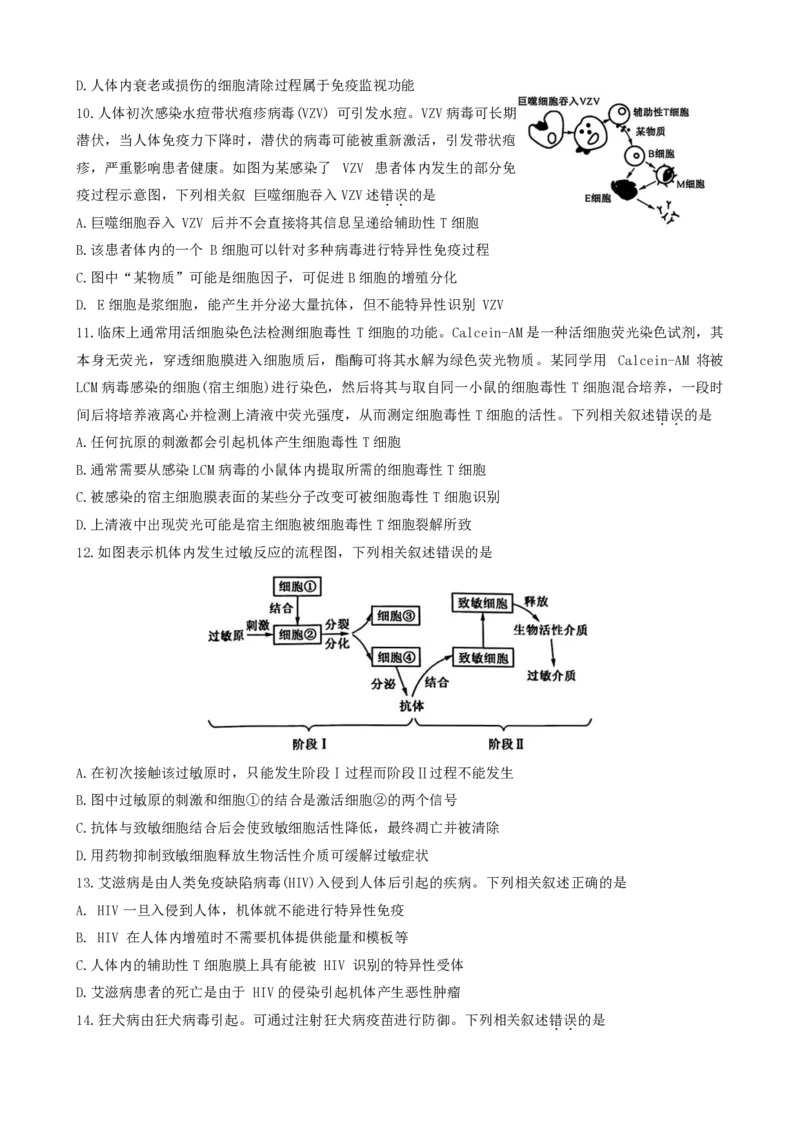 生物试题_2024-2025高二（7-7月题库）_2024年11月试卷_1122金太阳河南省开封五校2024-2025学年高二11月期中联考