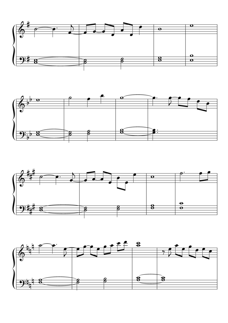 [東方ピアノEasyモード楽譜][easy][4]_一万首著名钢琴曲谱哈农贝多芬合集视频教学电子版高清无水印可打印_05动漫游戏钢琴谱合集_日系东方Project钢琴谱全集_东方project钢琴谱_816