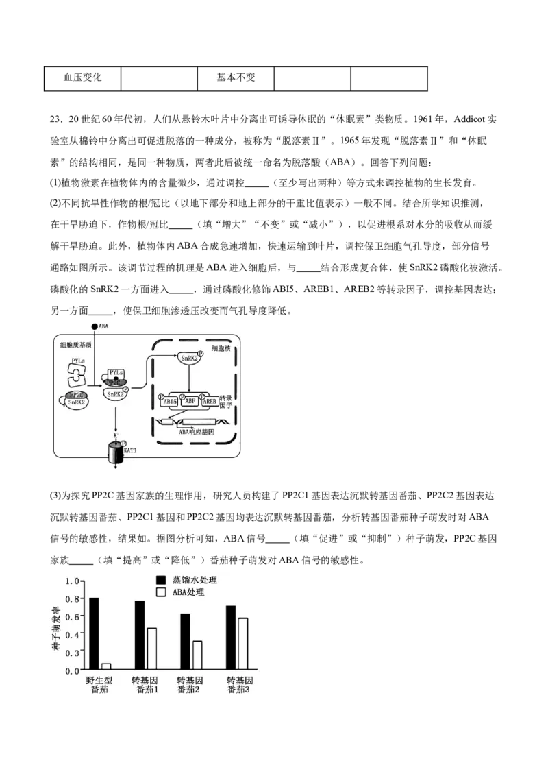 重庆市第八中学2024-2025学年高二下学期第一次月考试题生物（含答案）_2024-2025高二（7-7月题库）_2025年04月试卷(1)_0419重庆市第八中学2024-2025学年高二下学期第一次月考试题