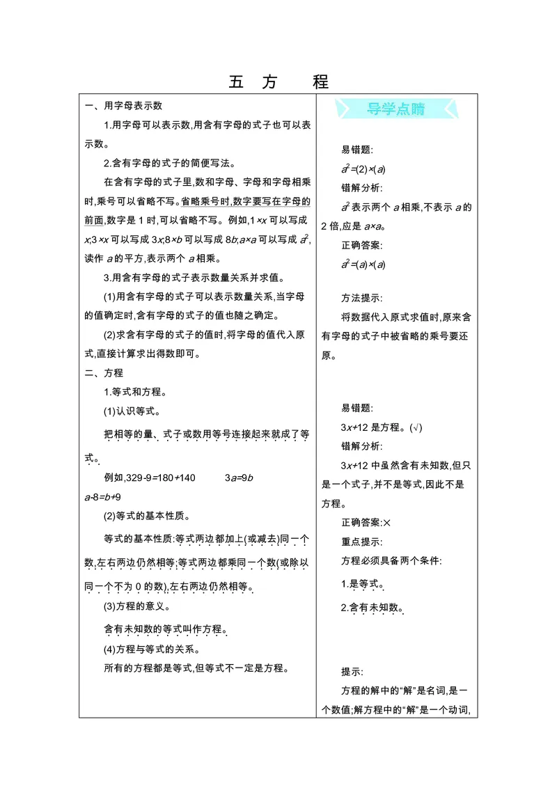 五年级上册数学北京课改版知识要点_小学1-6年级全部试卷_数学_五年级_3-10-3、小学五年级数学上册_3-10-3-1、复习、知识点、归纳汇总_通用