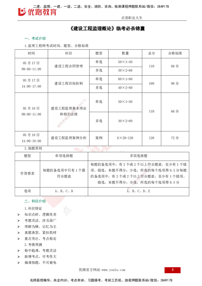 YL-监理概论-临考必杀锦囊_监理工程师_2025监理工程师_2025年监理工程师SVIP_2025年监理概论法规SVIP_05-考前密训✿央企特训✿机构普押_19-概论《临考必杀锦囊》YL