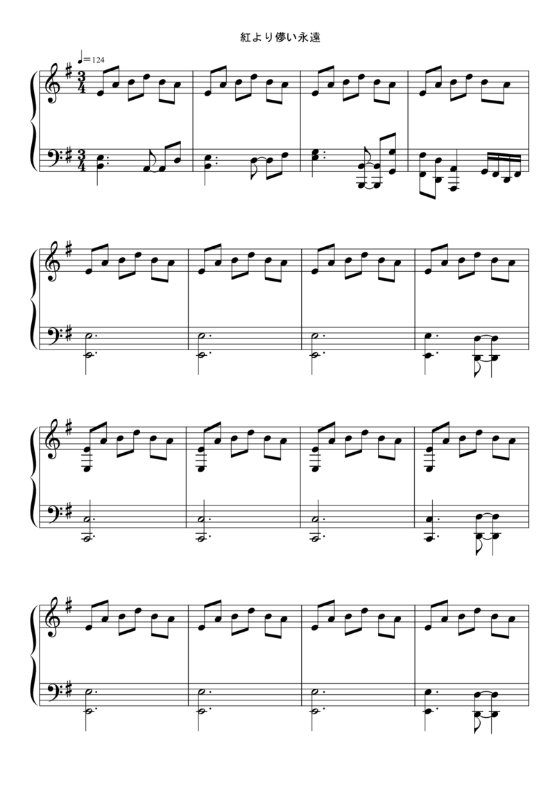 [東方ピアノEasyモード楽譜][normal][3]_一万首著名钢琴曲谱哈农贝多芬合集视频教学电子版高清无水印可打印_05动漫游戏钢琴谱合集_日系东方Project钢琴谱全集_东方project钢琴谱_902