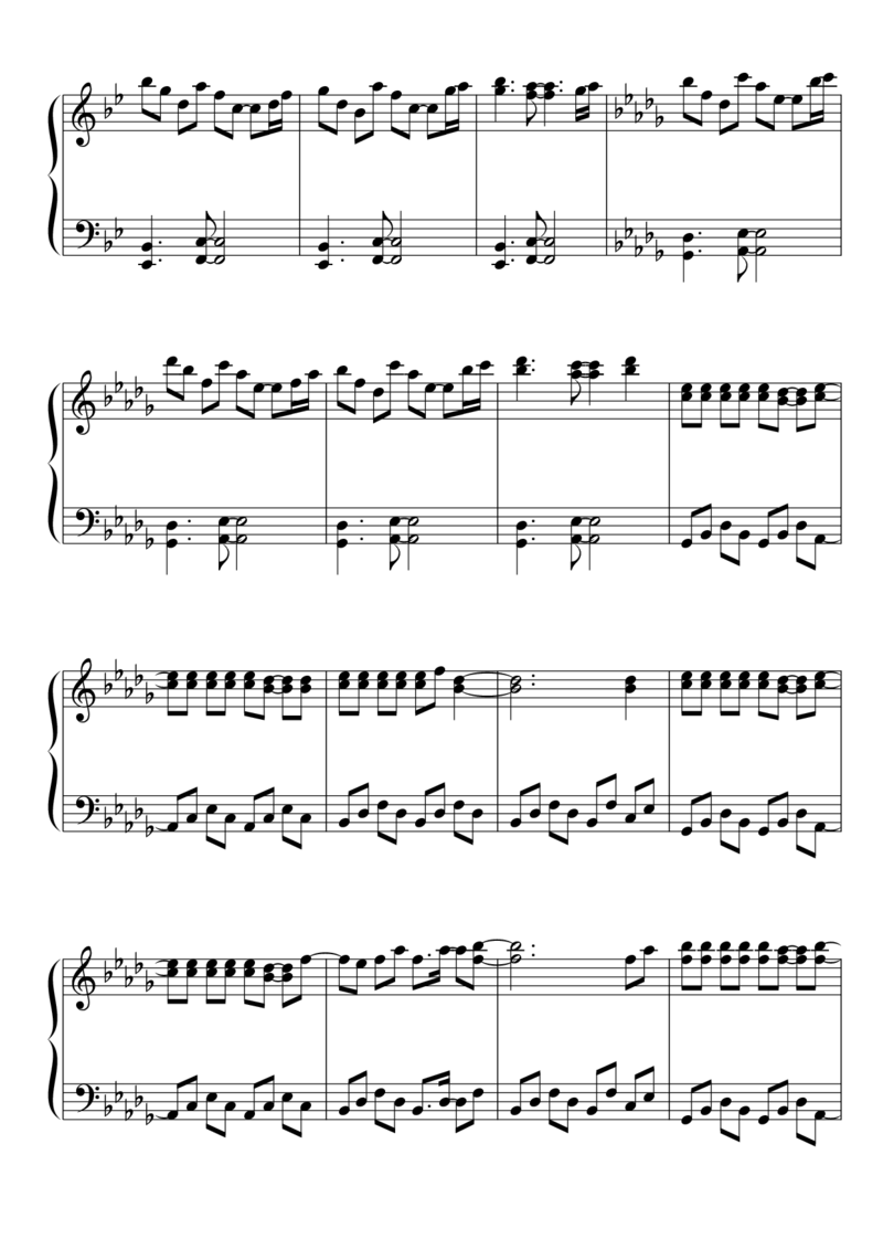 [東方ピアノEasyモード楽譜][easy][6]_一万首著名钢琴曲谱哈农贝多芬合集视频教学电子版高清无水印可打印_05动漫游戏钢琴谱合集_日系东方Project钢琴谱全集_东方project钢琴谱_954