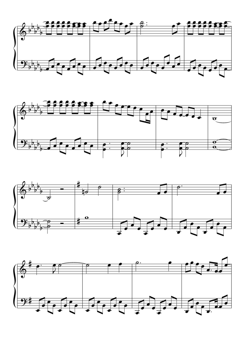 [東方ピアノEasyモード楽譜][easy][6]_一万首著名钢琴曲谱哈农贝多芬合集视频教学电子版高清无水印可打印_05动漫游戏钢琴谱合集_日系东方Project钢琴谱全集_东方project钢琴谱_954