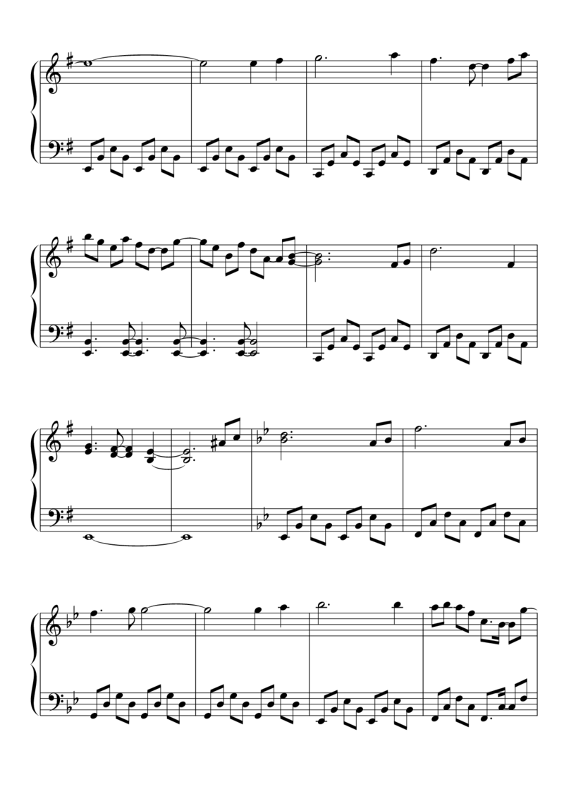 [東方ピアノEasyモード楽譜][easy][6]_一万首著名钢琴曲谱哈农贝多芬合集视频教学电子版高清无水印可打印_05动漫游戏钢琴谱合集_日系东方Project钢琴谱全集_东方project钢琴谱_954