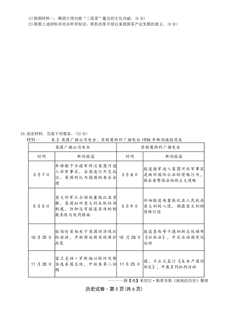 云南省名校联盟2026届高三上学期第四次联考历史_2024-2026高三（6-6月题库）_2026年01月高三试卷_0106云南省名校联盟2026届高三上学期第四次联考（全）