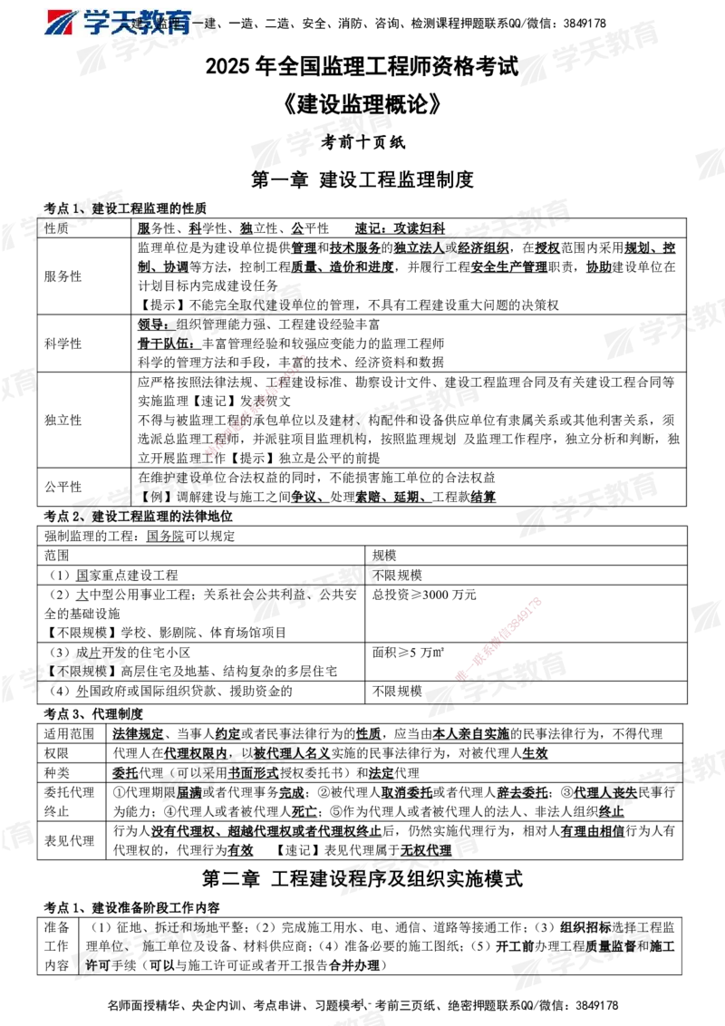 XT-概论法规-考前十页纸_监理工程师_2025监理工程师_2025年监理工程师SVIP_2025年监理概论法规SVIP_05-考前密训✿央企特训✿机构普押_08-概论《考前十页纸》XT