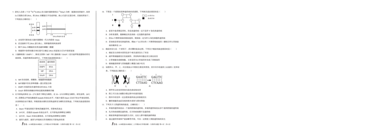 （C卷）1号卷&middot;A10联盟2024级高二上学期10月学情诊断生物学c_2025年10月高二试卷_251017安徽省1号卷&middot;A10联盟2024级高二上学期10月学情诊断（全）