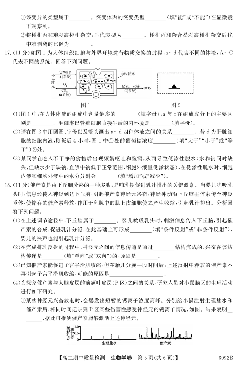 生物安徽省华师联盟2025~2026学年秋季学期高二期中质量检测（6092B）_2025年11月高二试卷_251121安徽省华师联盟2025~2026学年秋季学期高二期中质量检测（6092B）（全）