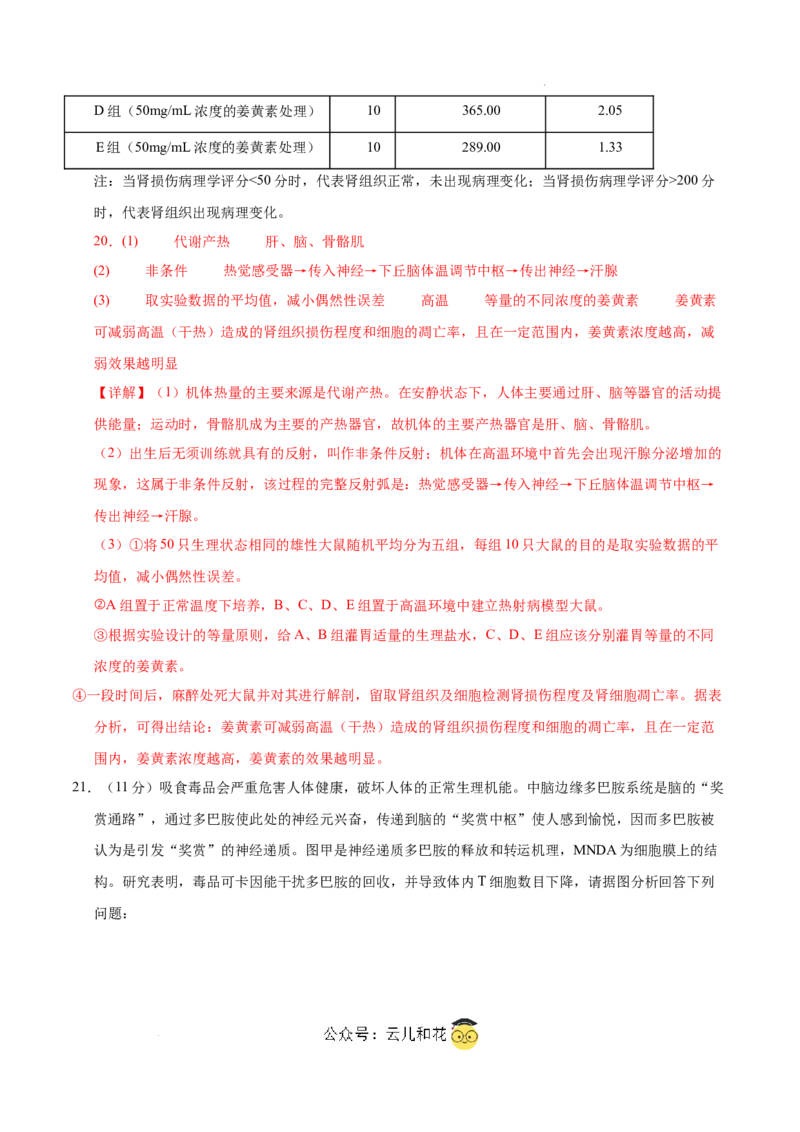 高二生物第一次月考卷（江苏专用）（全解全析）_2024-2025高二（7-7月题库）_2024年09月试卷_0922黄金卷：2024-2025学年高二上学期第一次月考9科word解析版含答题卡（江苏专用）