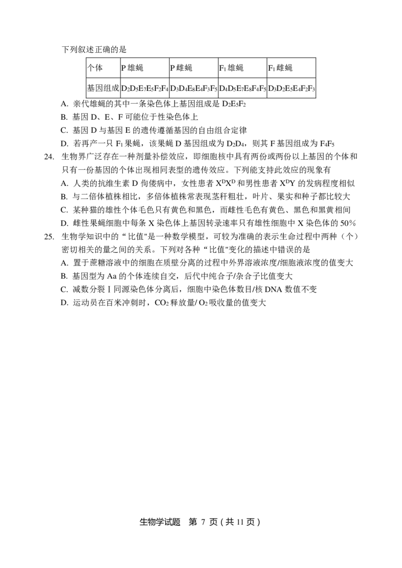 生物试题_2024-2025高三（6-6月题库）_2024年11月试卷_1113黑龙江省龙东联盟2024-2025学年高三上学期11月月考（全科）_黑龙江省龙东联盟2024-2025学年高三上学期11月月考生物