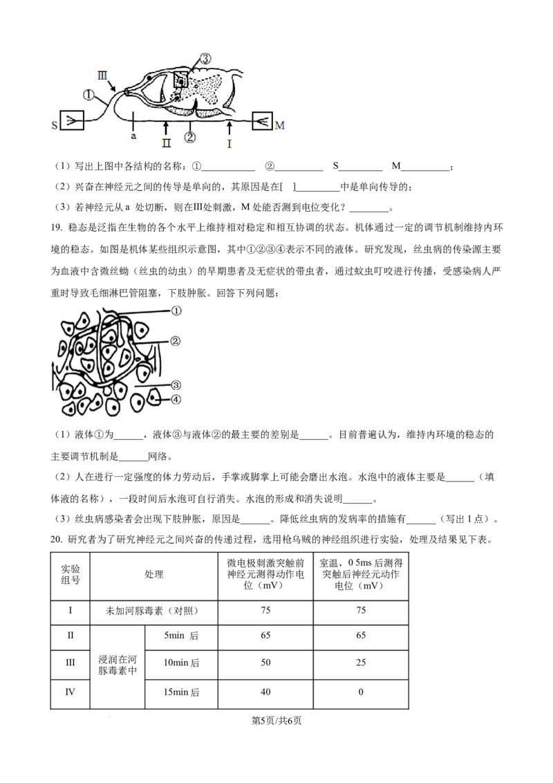精品解析：山西省朔州市怀仁市大地学校高中部2025-2026学年高二上学期9月第一次月考生物试卷B（原卷版）_2025年10月高二试卷