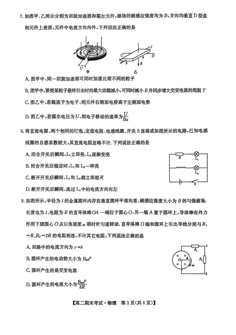 黑龙江省龙东十校联盟2025-2026学年高二上学期期末考试物理试卷（PDF版，含解析）_2024-2025高二（7-7月题库）_2026年1月高二