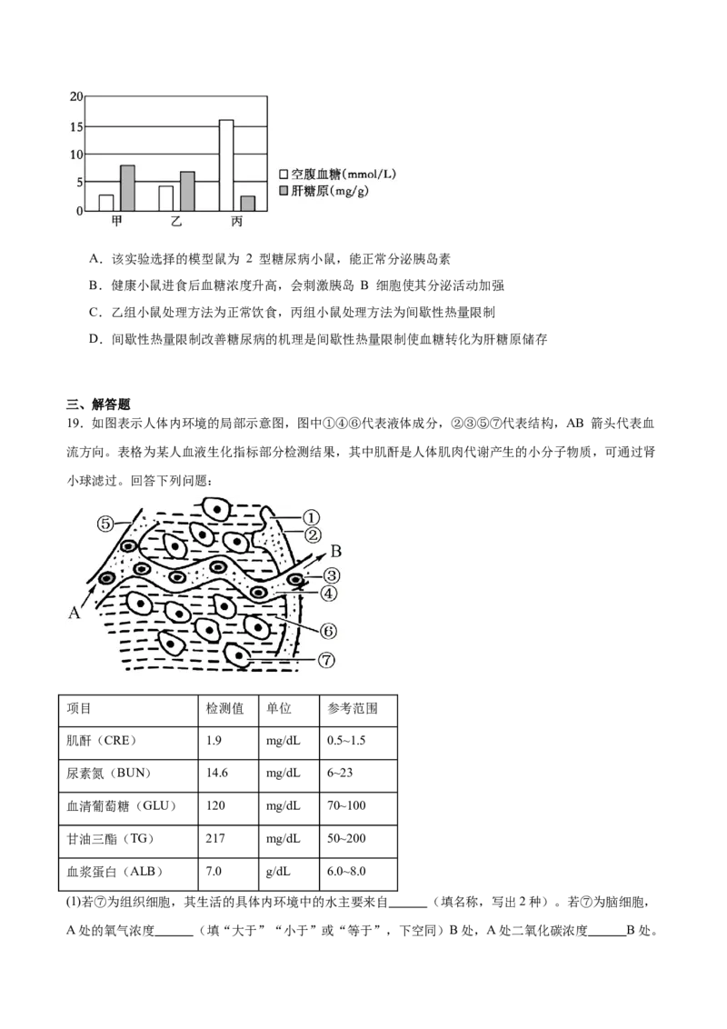 河北省邯郸市邯山区九校联考2025-2026学年高二上学期10月一调考试生物Word版含答案_2025年11月高二试卷_251110河河北省邯郸市邯山区九校联考2025-2026学年高二上学期10月一调考试