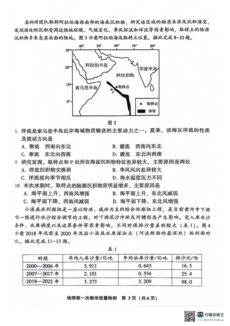 福建省漳州市2025届高中毕业版第一次质量检测（漳州一检）地理+答案_2024-2025高三（6-6月题库）_2024年09月试卷_0916福建省漳州市2025届高中毕业版第一次质量检测（漳州一检）