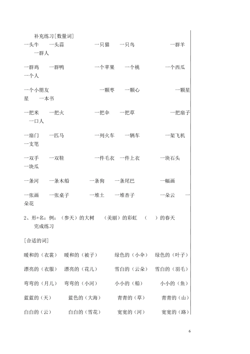 一年级上册-语文期末复习教案_小学1-6年级全部试卷_语文_一年级_3-6-1、小学一年级语文上册_3-6-1-3、课件、讲义、教案