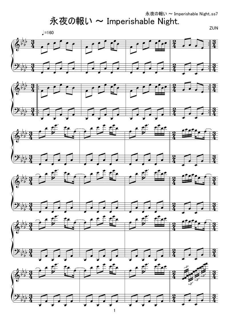 [kituneyuu][hard][3]_一万首著名钢琴曲谱哈农贝多芬合集视频教学电子版高清无水印可打印_05动漫游戏钢琴谱合集_日系东方Project钢琴谱全集_东方project钢琴谱