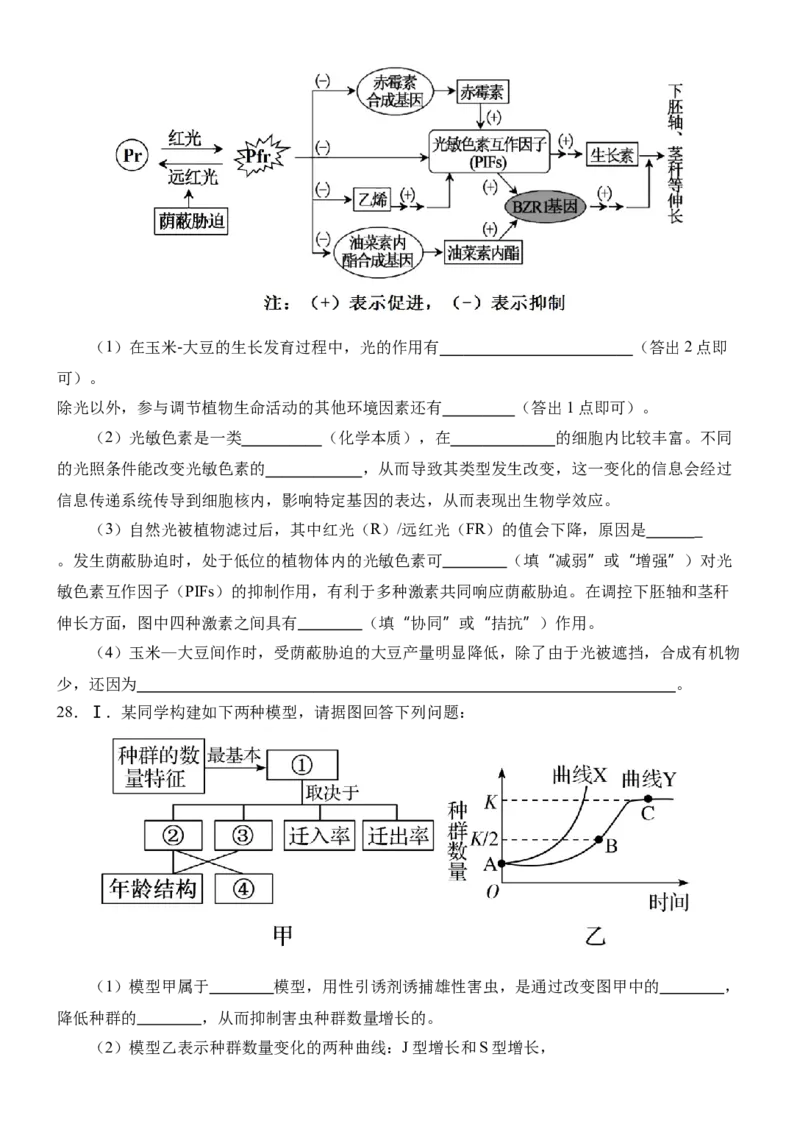 黑龙江省大庆铁人中学2025-2026学年高二上学期期末考试生物试题_2024-2025高二（7-7月题库）_2026年1月高二_260126黑龙江省大庆铁人中学2025-2026学年高二上学期期末考试（全）