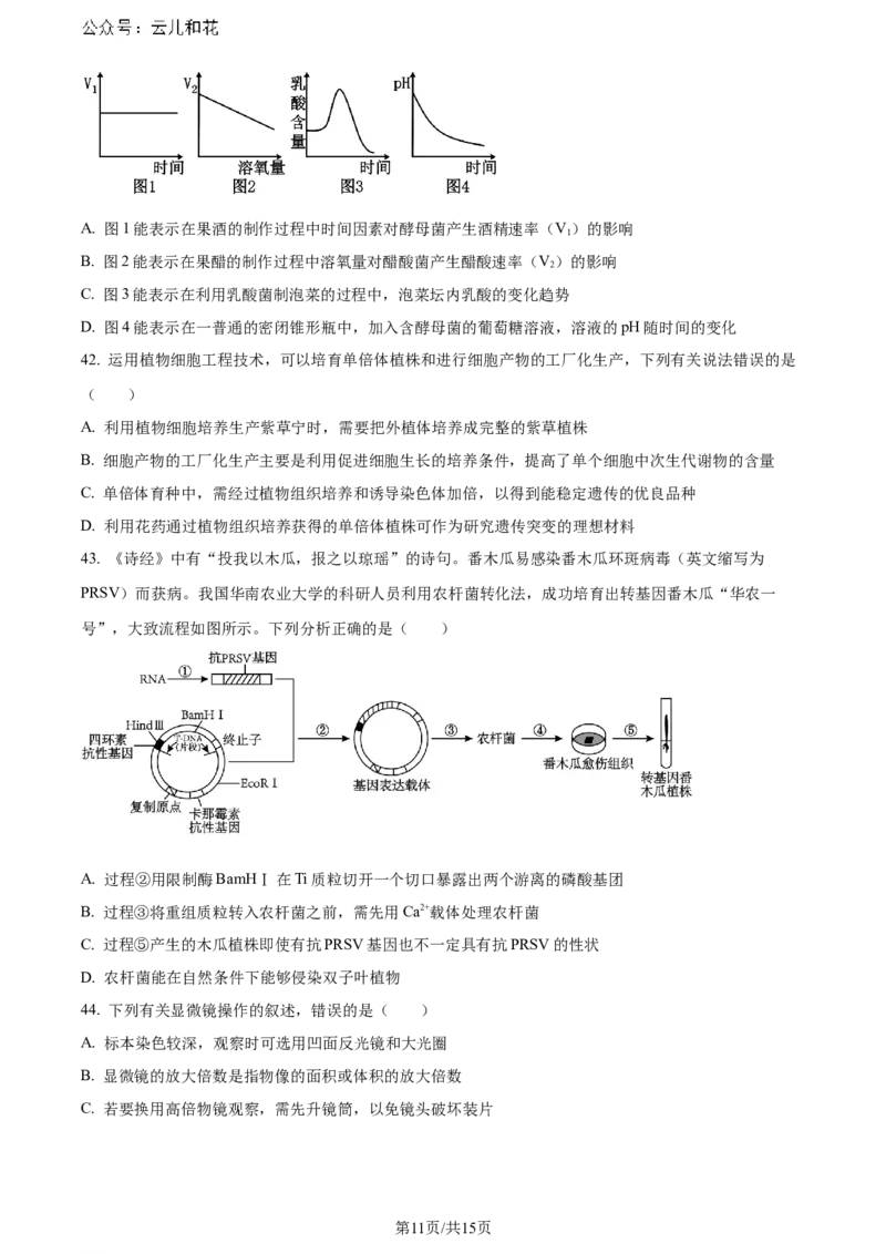 精品解析：黑龙江省哈师大附中和大庆铁人中学2023&mdash;2024学年高二下学期期末联考生物试题（原卷版）_2024-2025高二（7-7月题库）_2024年07月试卷
