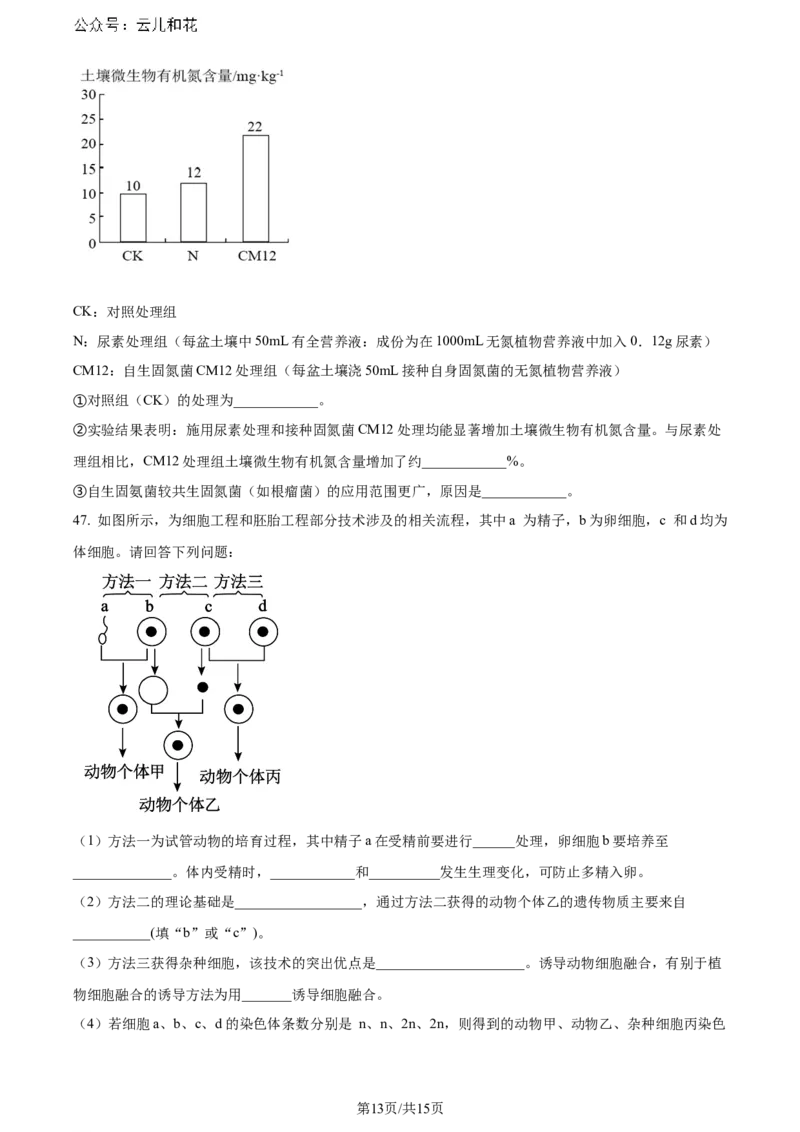 精品解析：黑龙江省哈师大附中和大庆铁人中学2023&mdash;2024学年高二下学期期末联考生物试题（原卷版）_2024-2025高二（7-7月题库）_2024年07月试卷