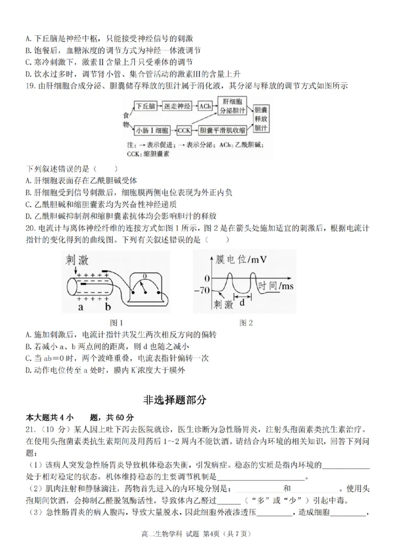 生物-浙江省精诚联盟2024学年高二第一学期10月联考_2024-2025高二（7-7月题库）_2024年10月试卷_1022浙江省精诚联盟2024学年高二第一学期10月联考
