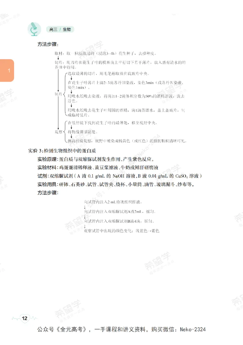 高三生物培训班学习用书（秋季第一册-全国版-S）-正文_2024-2025高三（6-6月题库）_2024年09月试卷_段麟飞