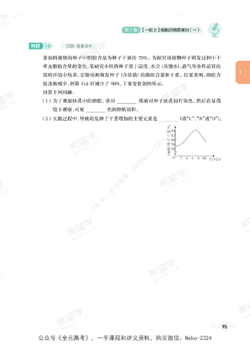 高三生物培训班学习用书（秋季第一册-全国版-S）-正文_2024-2025高三（6-6月题库）_2024年09月试卷_段麟飞