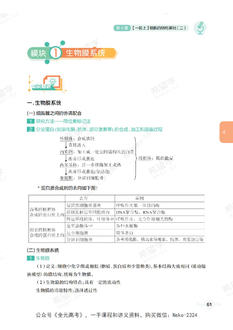 高三生物培训班学习用书（秋季第一册-全国版-S）-正文_2024-2025高三（6-6月题库）_2024年09月试卷_段麟飞