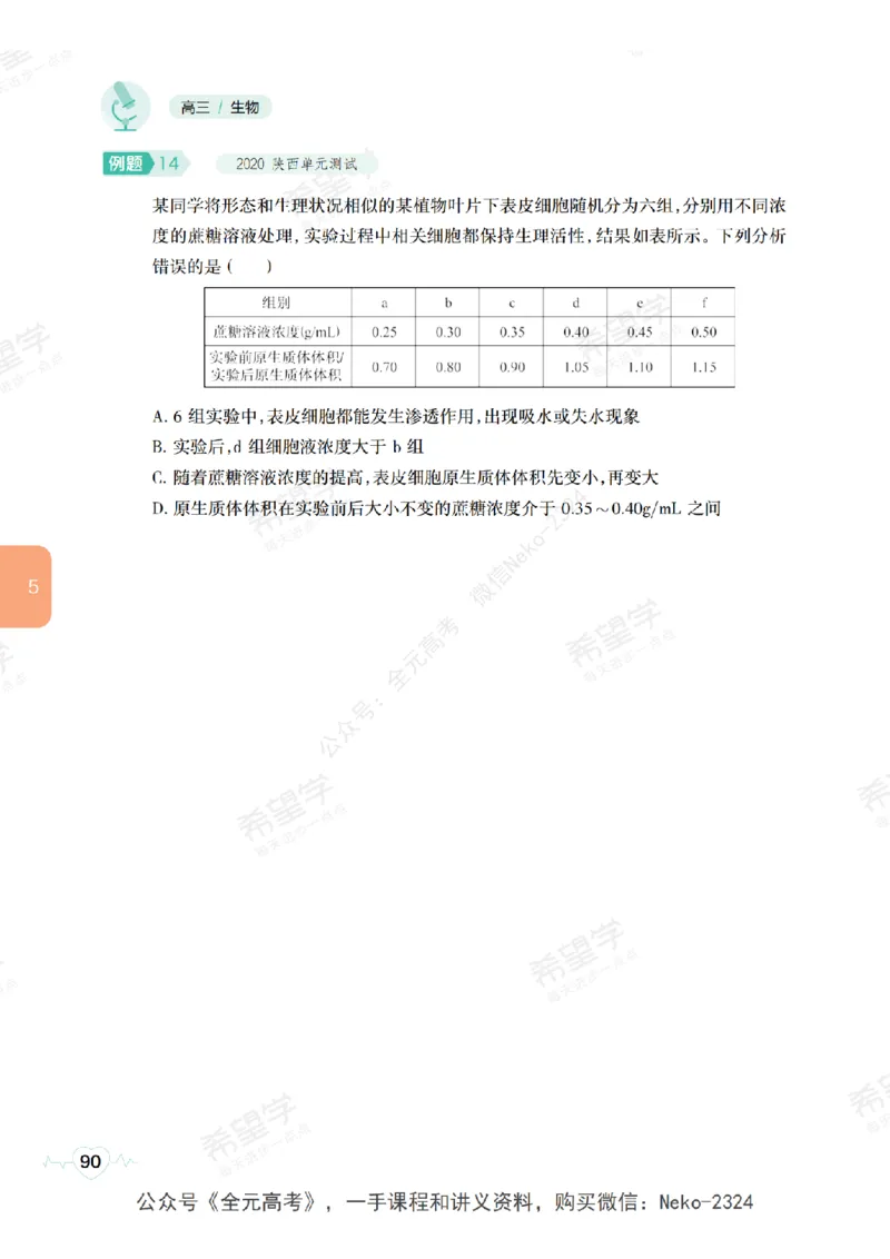 高三生物培训班学习用书（秋季第一册-全国版-S）-正文_2024-2025高三（6-6月题库）_2024年09月试卷_段麟飞