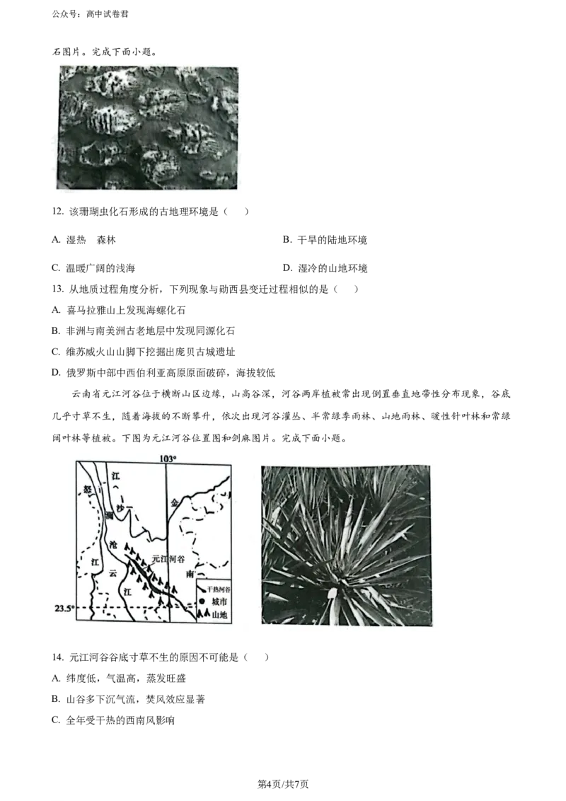 精品解析：山西省大同市2025届高三年级第一次学情调研测试（原卷版）_2024-2025高三（6-6月题库）_2024年07月试卷_240711山西省大同市2025届高三年级第一次学情调研